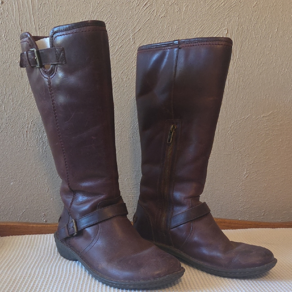 UGG Chocolate Brown Knee-High Heeled Boots
